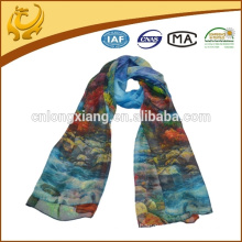 2015 Fashion New Design 100% Silk Chiffon Lady Beach Summer Scarf